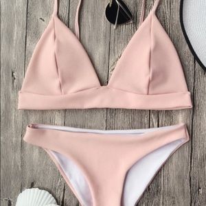 peach bikini set